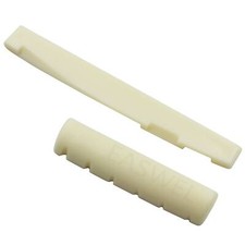 Sillín puente ranurado de 6 cuerdas con forma de hueso de ganado de plástico para guitarra acústica folk