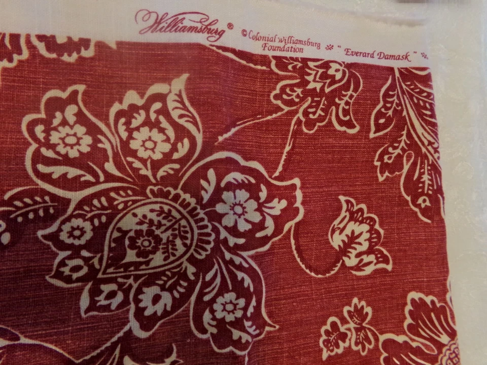 Colonial Williamsburg Foundation Everard Damask Fabric 1 Yard + 18 x 17" Square - Image 2 of 4