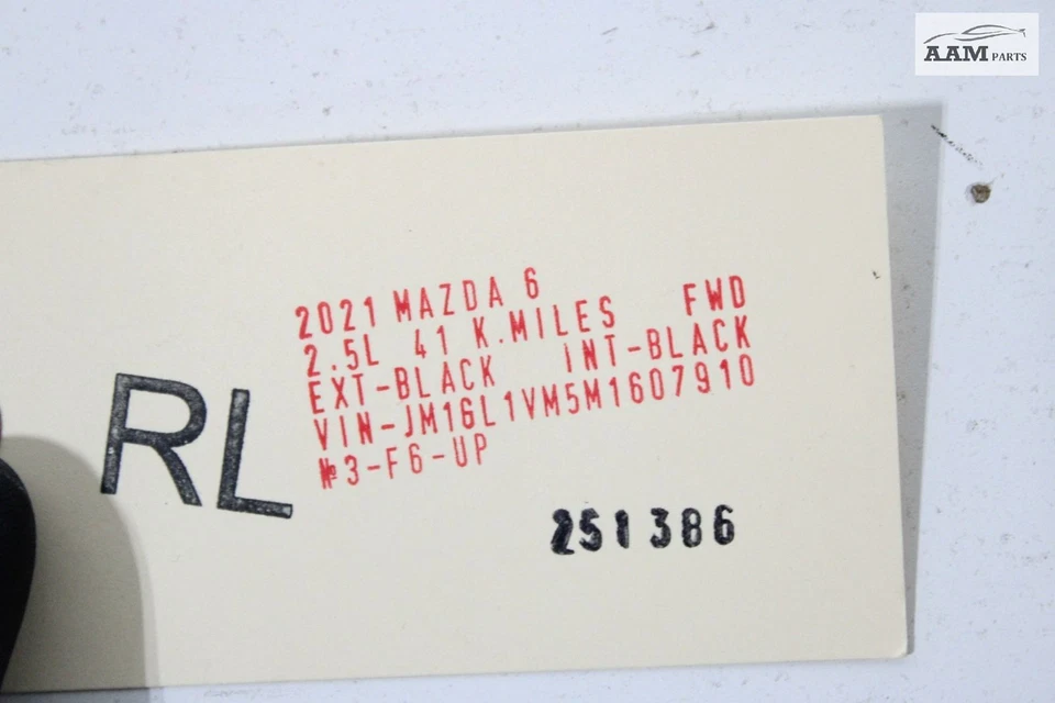 2017-2021 MAZDA 6 SEDAN REAR LEFT DOOR GLASS RUN CHANNEL WEATHERSTRIP SEAL OEM - Image 4 of 4