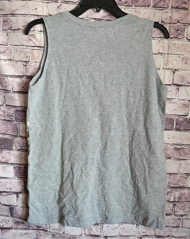 NWT WOMEN'S GUESS LOGO GRAY TANK TOP GRAPHIC LOGO TSHIRT SZ S - Image 4 of 4