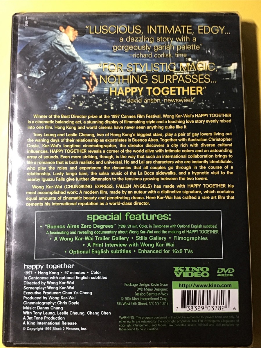 HAPPY TOGETHER Wong Kar-wai's Region DVD Brand New Sealed UK