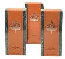 Pack of 3 - Coty Aspen 4 oz/120 ml Men's Eau de Cologne Spray New in Box