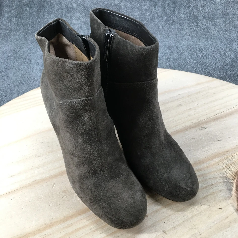 Michael Kors Boots Womens 7 M Arabella Ankle Booties Heels Green Suede Zip - Image 3 of 4