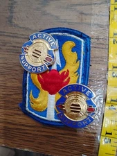 LOT OF 3 Vintage Badge Patch New ACTIVE SUPPORT Army Military MARINE  BN9