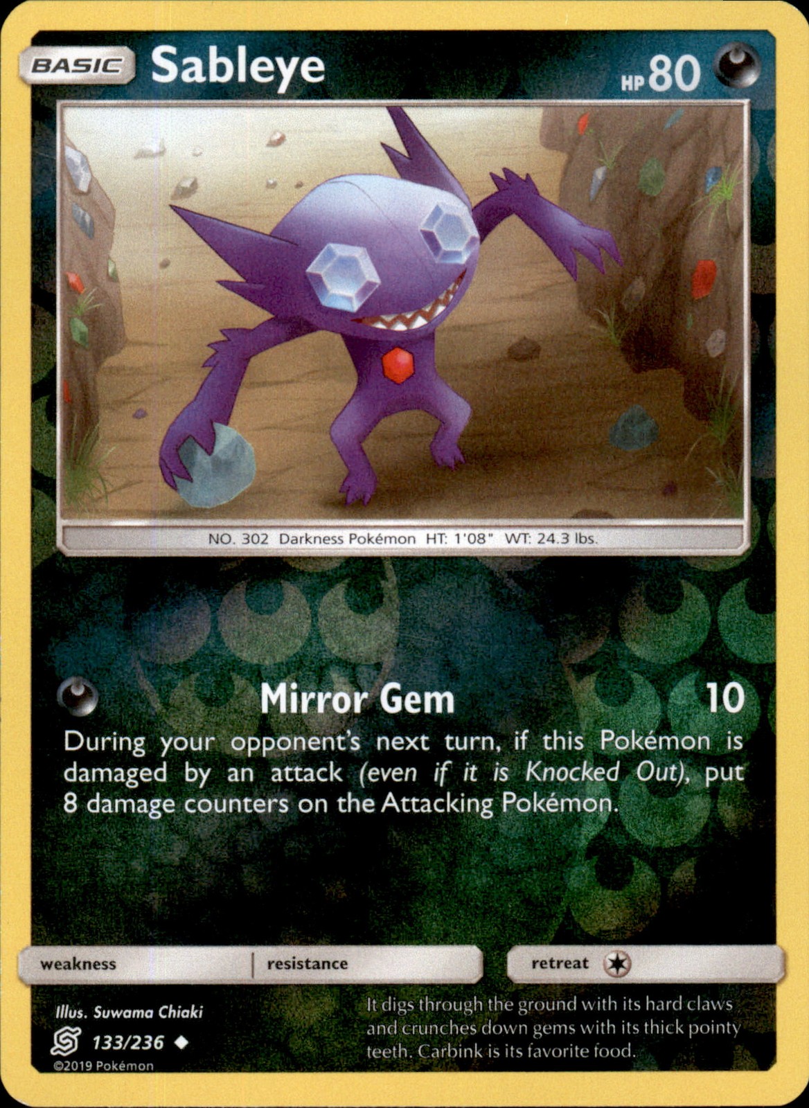 Sableye 133/236 Reverse Holo - Pokemon SM - Unified Minds LP