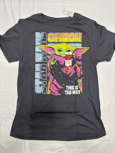 Star Wars Baby Yoda Grogu Men’s T-Shirt ‘This Is The Way’ Size Medium Black - Picture 2 of 8