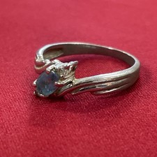 Sterling Silver 925 Light Blue Topaz Ring Size 8