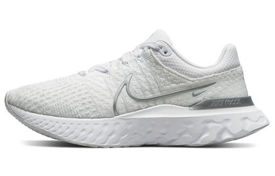 Nike React Infinity Run Flyknit 3 White Metallic Silver Women's - DD3024-101