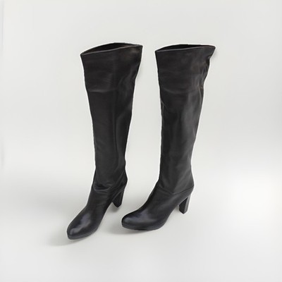 STUART WEITZMAN CRUSHABLE BOOT BLACK NAPPA LEATHER #9.5us $695