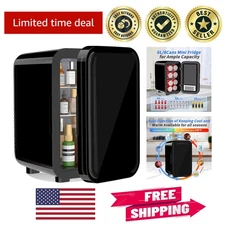 Black 6 Liter Compact Fridge with Adjustable Shelves - Perfect for Home & Office