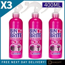 3 x BIN BRITE AIR FRESHENER SPRAY BERRY BLAST 400ML WASTE ODOUR NEUTRALISER NEW