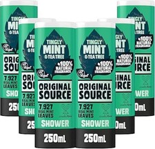 Original Source Mint and Tea Tree Shower Gel,  Pack of 6 x 250 ml 5.13 per litre