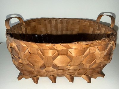 Antique MicMac (Mi'kmaq) Splint Basket
