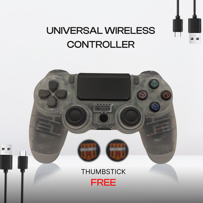 Universal Wireless Game Controller with Bluetooth, Dual Vibration & Free Thumbst