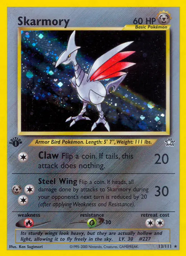 Skarmory - 13/111 - Pokemon Neo Genesis 1st Edition Holo Rare Card WOTC NM