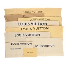 LOUIS VUITTON Logo 10 Set Dust Bag Drawstring Canvas Cotton Beige Brown 03KP212