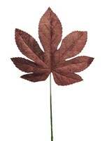 Artplants Samt Aralia Blatt Aojun, Braun, 70 Cm