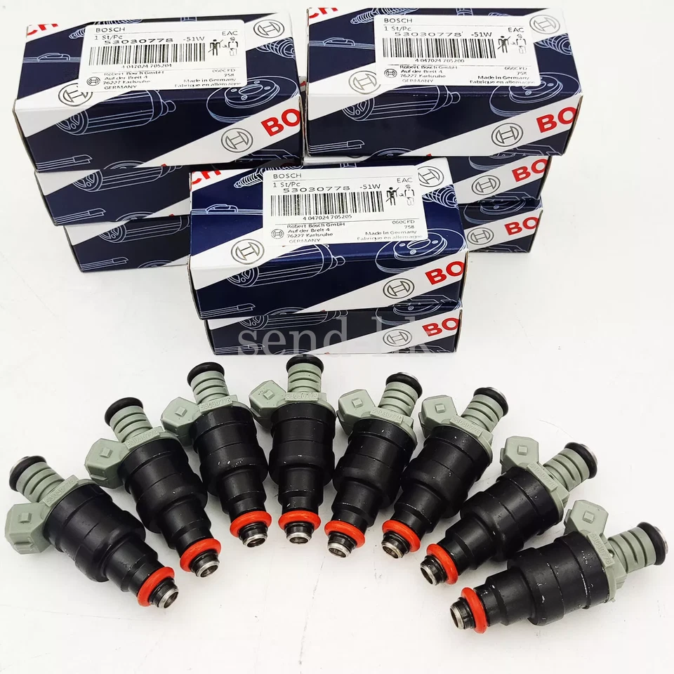 8X Inyectores de combustible Bosch 53030778 para Dodge Ram 1500 5,2 L 5,9 L V8 actualización 1996-99 Foto 3 de 4