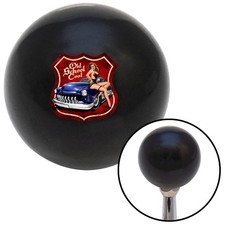 Old School Cool Black Shift Knob W M16x1.5 Insert Shifter Auto Manual Custom