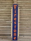 GIANT VINTAGE FIRESTONE TIRES DEALERSHIP - GAS STATION PORCELAIN SIGN 60" X 13"