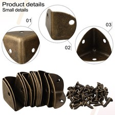 Excellent Home Jewelry Box Corner Protector Edge Retro Vintage With Screws