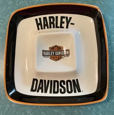 Harley Davidson Chip And Dip Tray Party Platter Ceramic Serving Platter