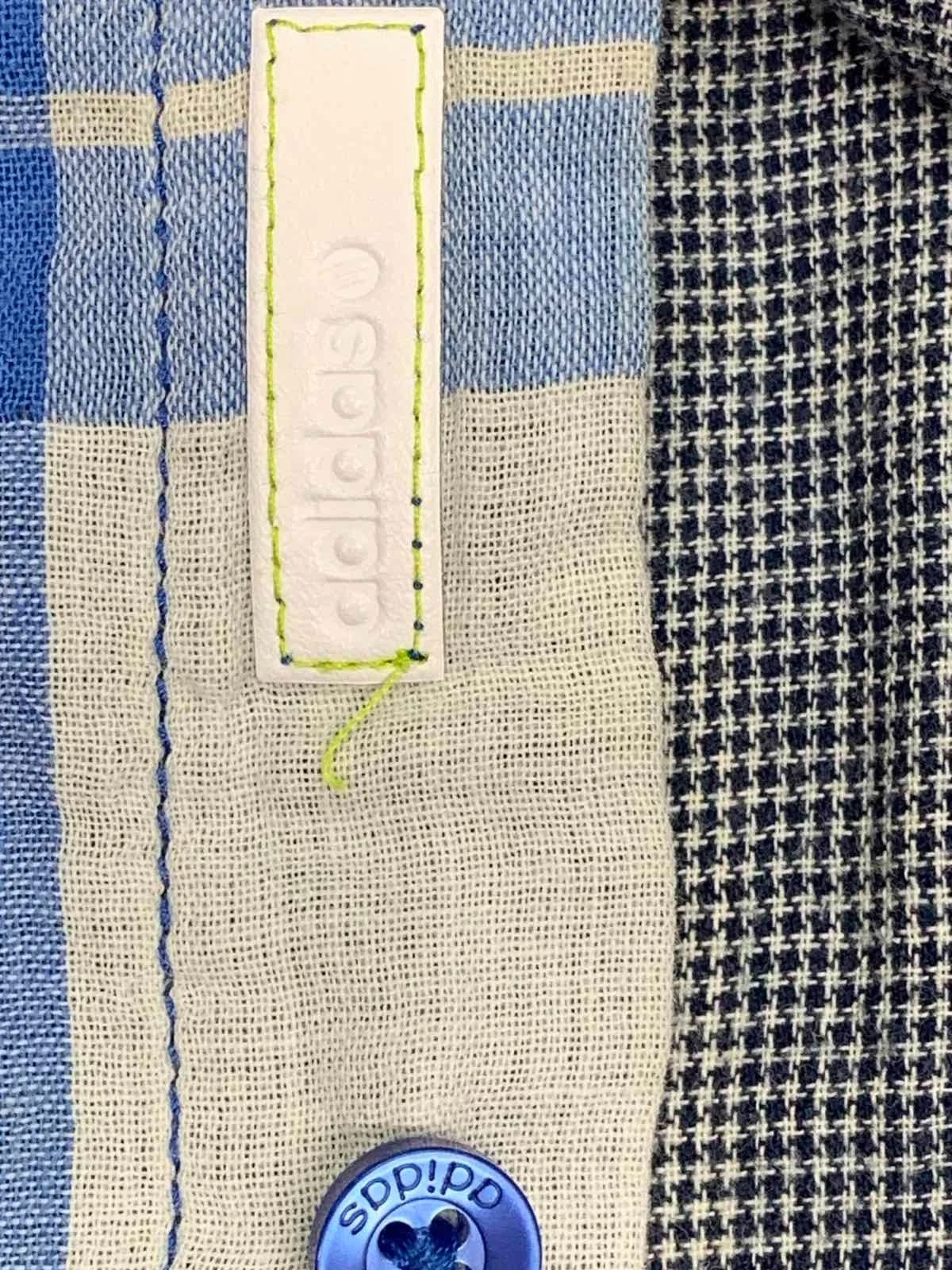 Adidas NEO Label Plaid  Vintage Sleeveless Hooded Shirt Vest Blue Check 2010,S. image 7