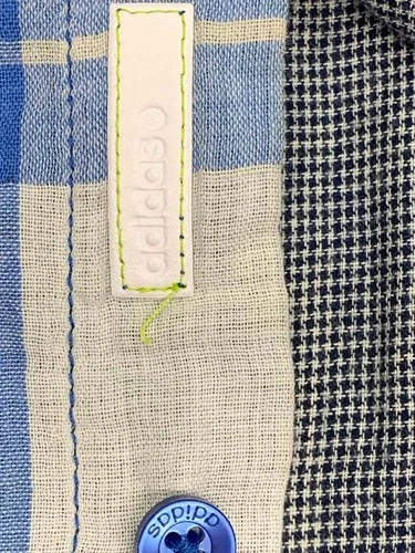 Adidas NEO Label Plaid  Vintage Sleeveless Hooded Shirt Vest Blue Check 2010,S. image 7