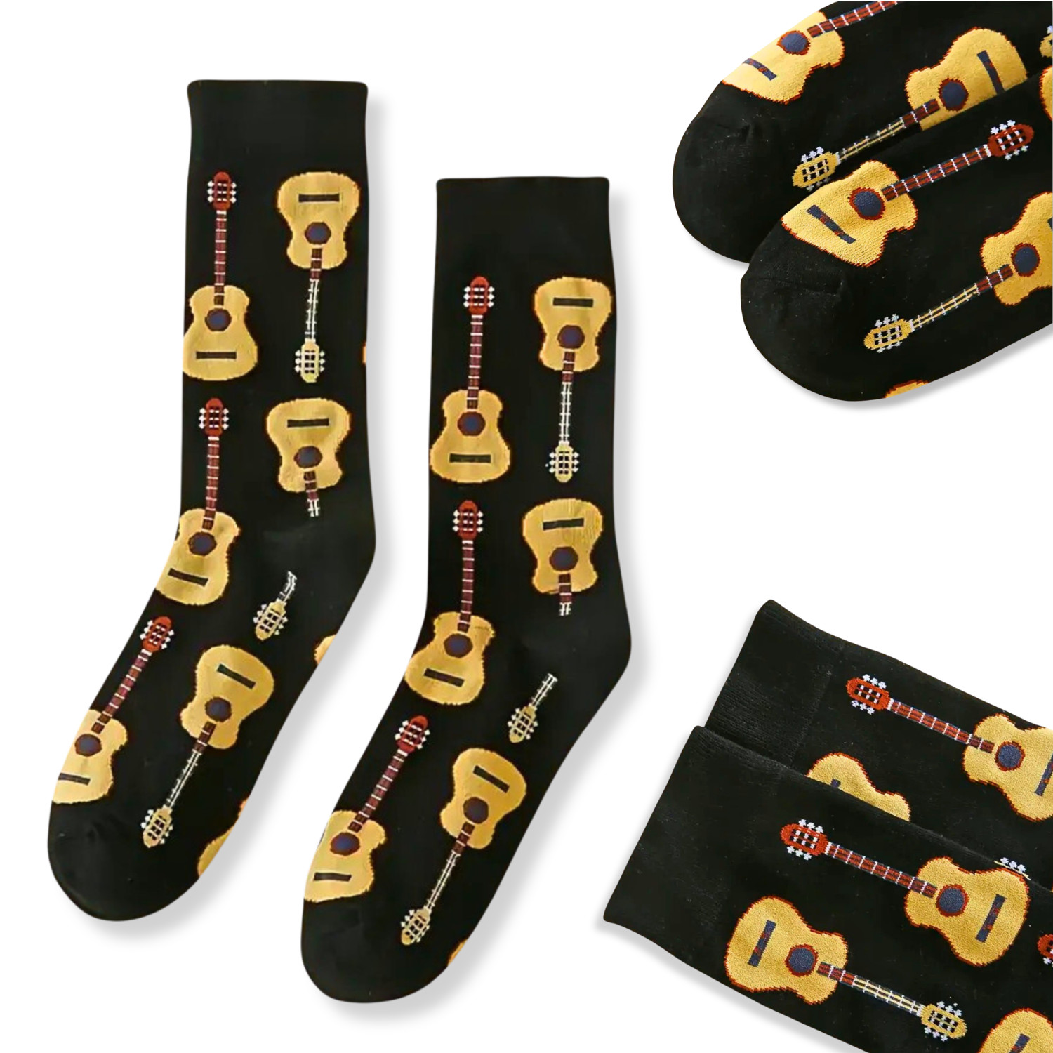 Novità Calze Chitarra Acustica UK Musicista Rock Regalo Folk Compleanno Musica Cotone