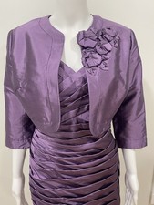 Adrianna Papell Occasions Size 6 Shutter pleat sleeveless dress and bolero shrug