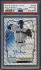 2019 Bowman Sterling Prospect AUTO WAVE REFRACTOR #/125 Noelvi Marte RC PSA 10