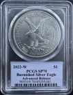 2022-W $1 American Silver Eagle Burnished Advanced Release PCGS SP70 - DAMSTRA
