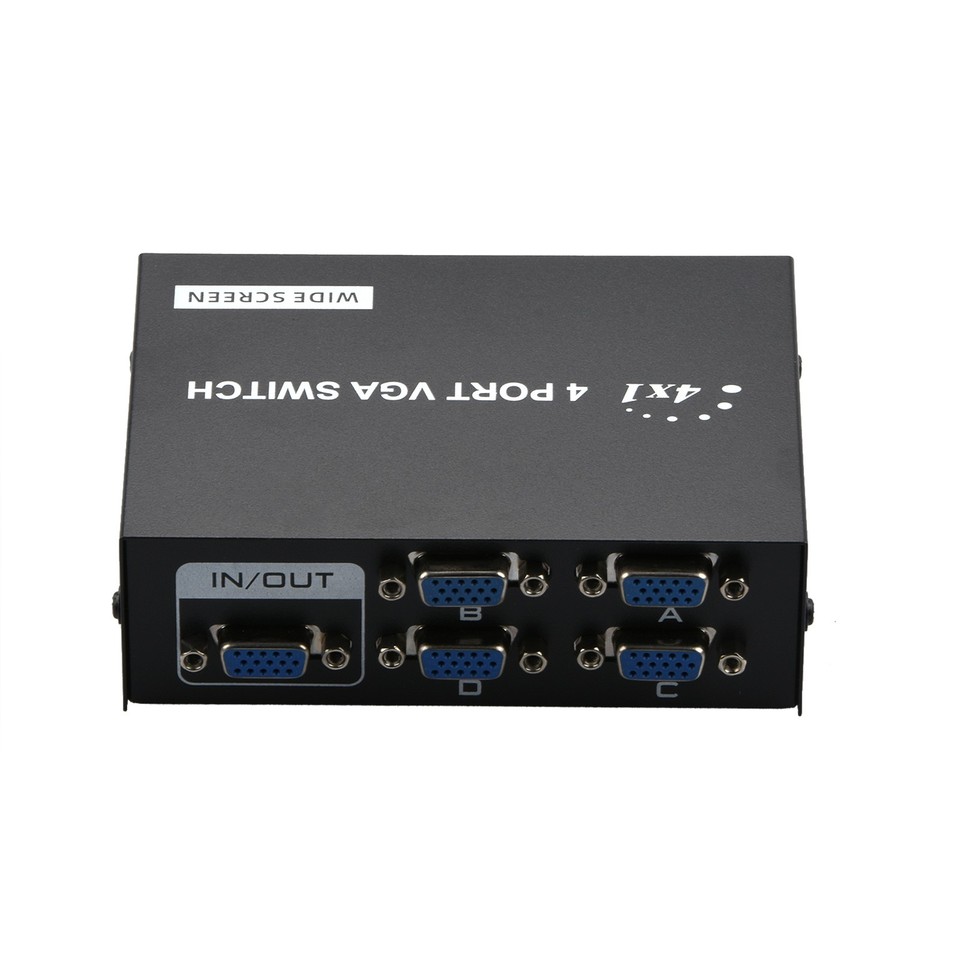 Computer Box Ports 4 Ports VGA SVGA Monitor Sharing Manual Switch Box Out For LCD PC TV ...