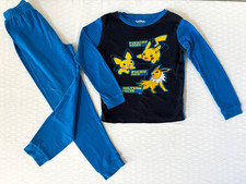 Pokemon 2024 Pajama Set Boys Size 10 Black / Blue Colorful 2pcs. Long Sleeve