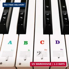 Piano Keyboard Stickers for 88/61/54/49/37 Key, Bold Large Letter Piano Stickers