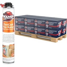 Kraken Bond FastCoat Spray Foam 16 Boxes (192 Cans) Class A Fire Rated No Gun