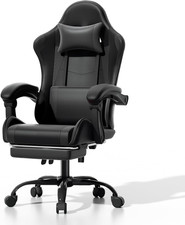 Gaming Chair, Ergonomic Gaming Chair with Footrest  Headrest Lumbar Support, He