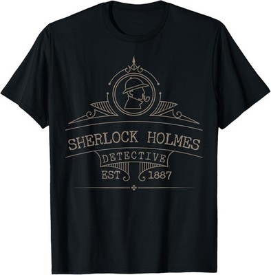 Sherlock Holmes Detective Est 1887 Mystery Book Novelty T-Shirt
