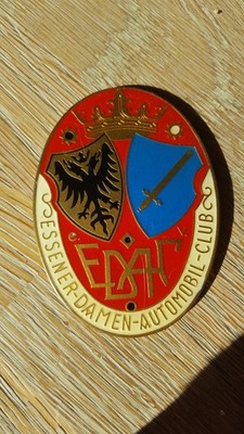 Oldtimer Auto Motorrad Plakette Essener Damen Automobil Club EDAC Essen Ruhr alt