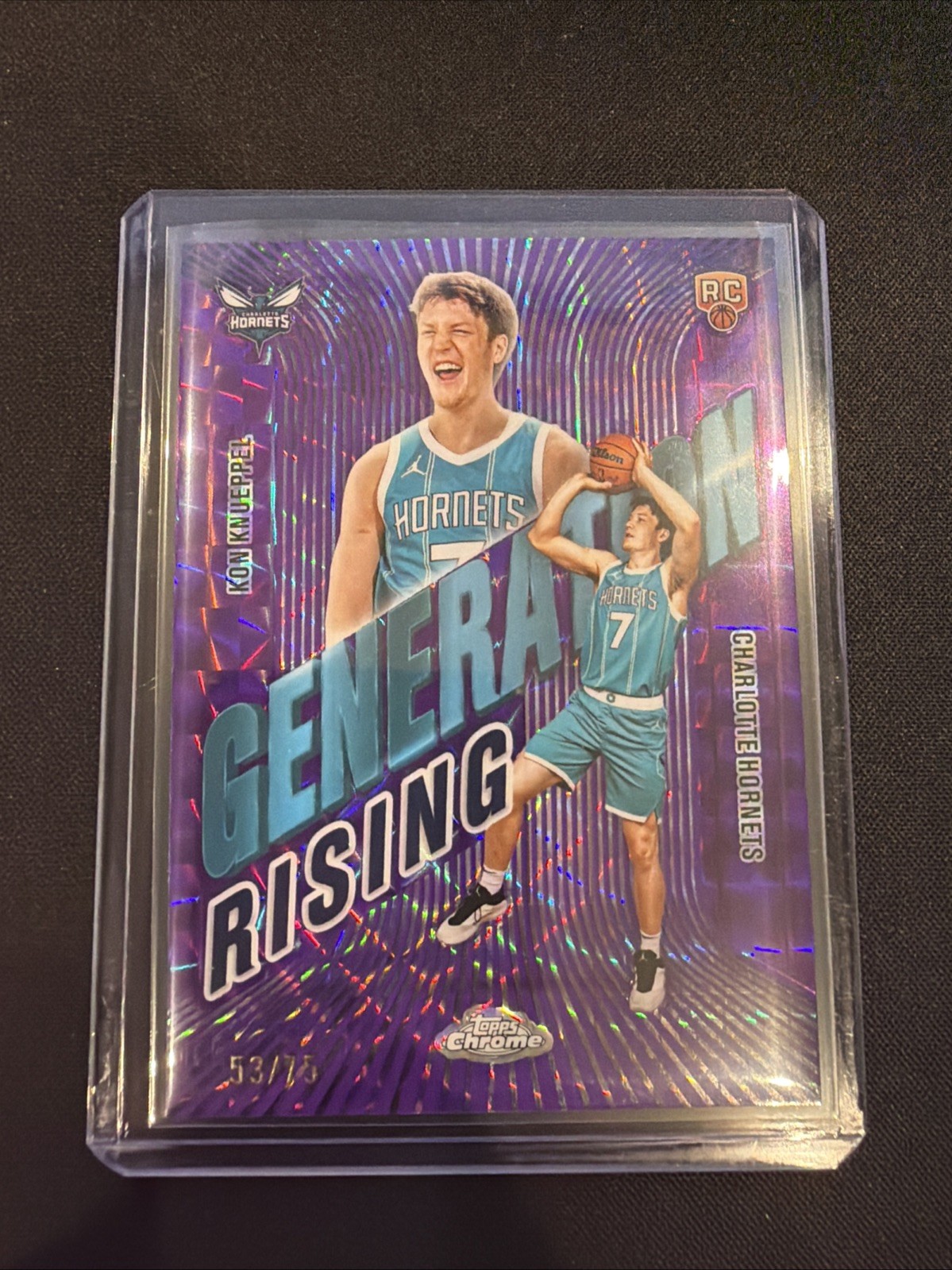 Kon Knueppel 2025-26 Topps Chrome Purple Geometric Generation Rising 53/75