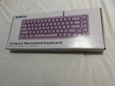 TESTED BRAND NEW North Compact Mechanical 65% Keyboard USB Pink Rainbow Lit