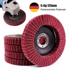 5x Polierscheibe 125mm Polierrad Schleifvlies Schleifscheibe für Winkelschleifer