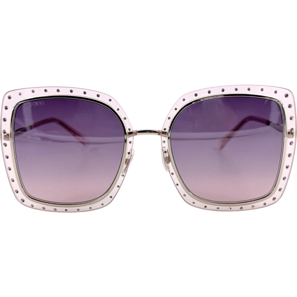 Jimmy Choo DanyS Womens Metal Sunglass OKTSF7 Palladium Lilac 56-21 Italy w Case - Image 3 of 4