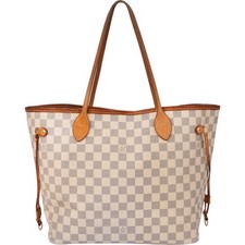 Louis Vuitton Damier Azur Monogram Neverfull MM Shopper Handbag Tasche