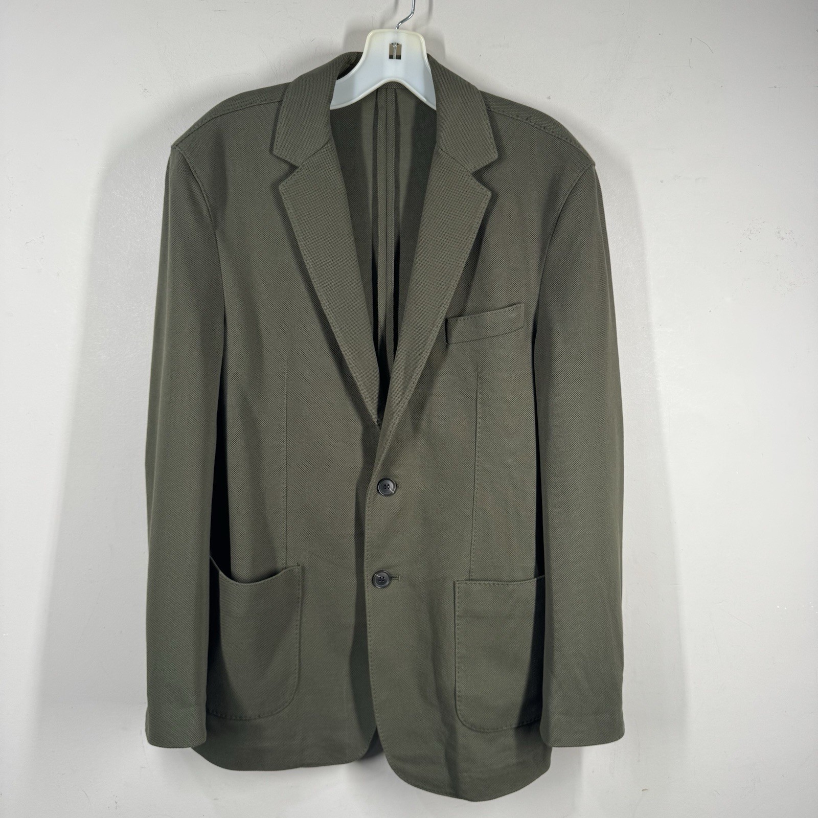 Quince Men Cotton Pique Knit Blazer Outerwear Sz Small New Olive Green