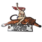 Vintage Harley Davidson Motorcycles Sign - Boutwell's Porcelain Gas Pump Sign