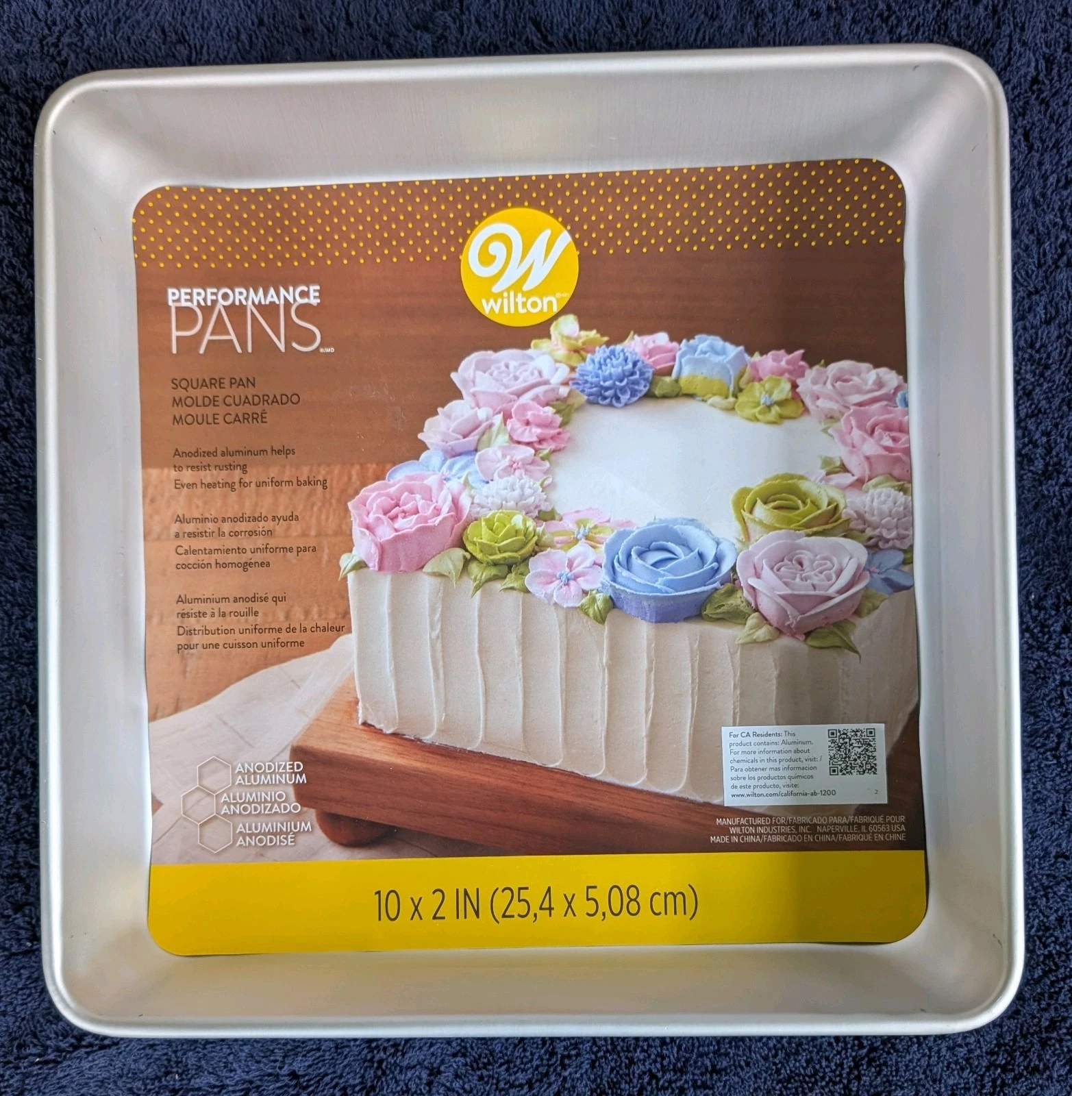 Wilton Performance Pans 10" X 2" Square Anodized Aluminum Cake Pan. New. mf