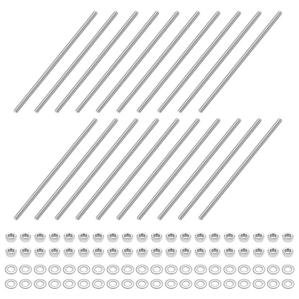 25Stk Vollgewindestange M3 X 80Mm 201 Edelstahl Rechtsgewinde Gewindestangen-image