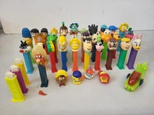 Vintage Pez Dispensers with Feet Lot Of 30+ With Parts