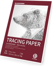 Artist’s Tracing Paper Pad, 9”x12” 75 Sheets – Translucent Tracing Pape